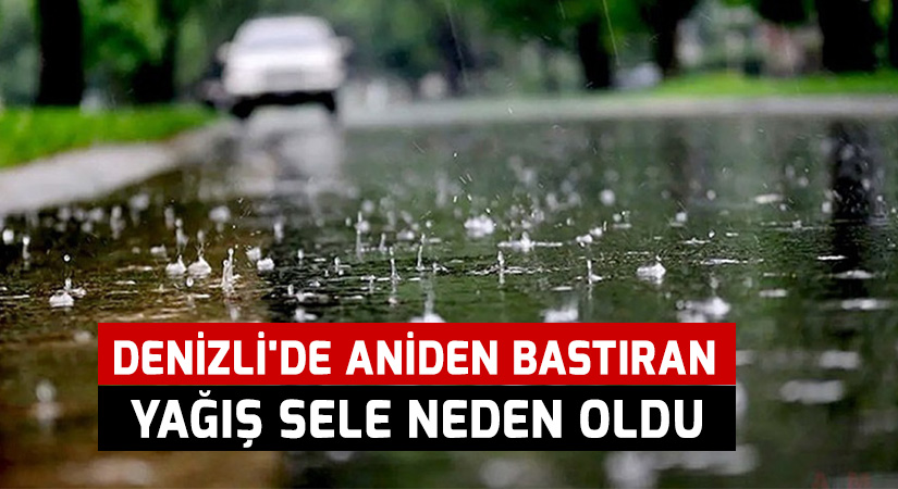Denizli’de aniden bastıran yağış sele neden oldu
